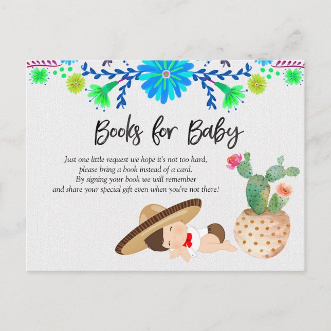 Postal De Invitación Fiesta Baby Muchacho Baby Shower Books para el beb (Anverso)