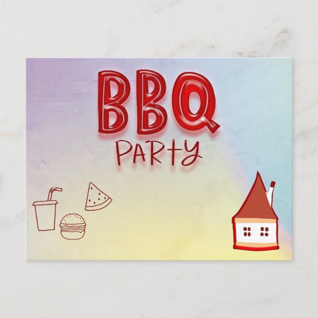 Postal De Invitación Fiesta BBQ (Anverso)