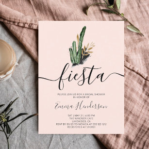 Postal De Invitación Fiesta Cactus Bridal Shower