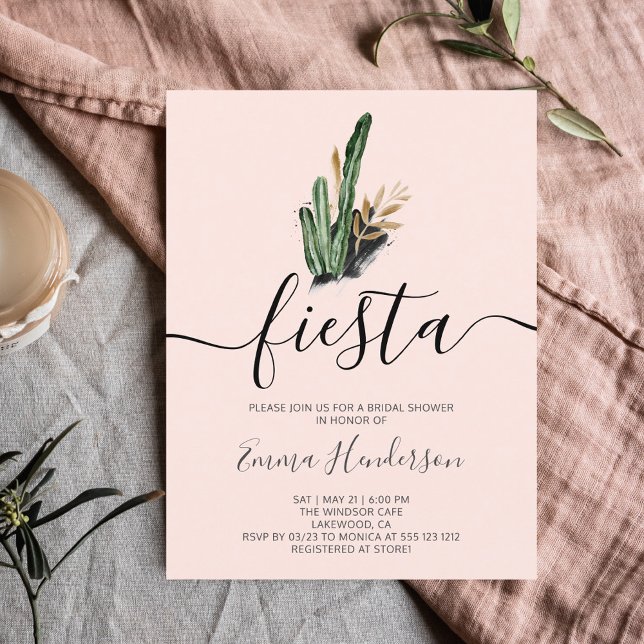 Postal De Invitación Fiesta Cactus Bridal Shower (Subido por el creador)