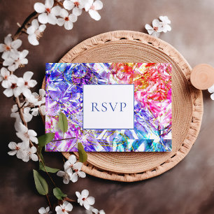 Postal De Invitación Fiesta Color Arcoiris Boda Gemstone RSVP