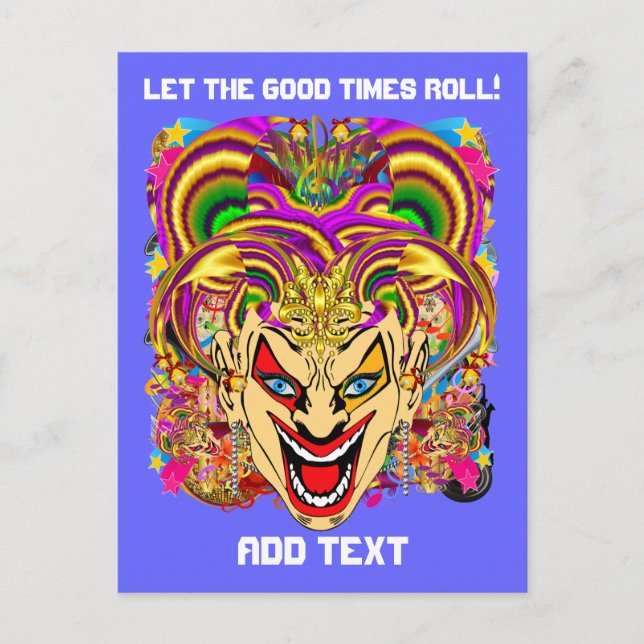 Postal De Invitación Fiesta Combo Pk Pick de Witch Médica Jester Clown (Anverso)