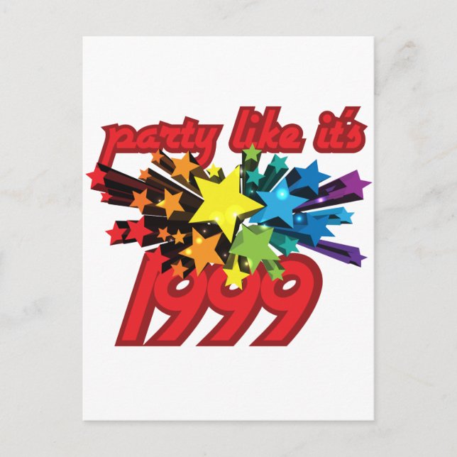 Postal De Invitación Fiesta como si fuera 1999 - Star Power (Anverso)
