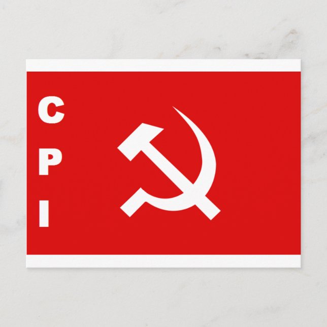 Postal De Invitación FIESTA comunista de la bandera del CPI en la India (Anverso)