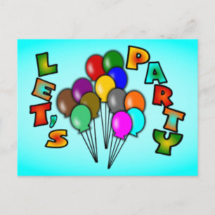 Postal De Invitación Fiesta con boletos de globo, multicolor