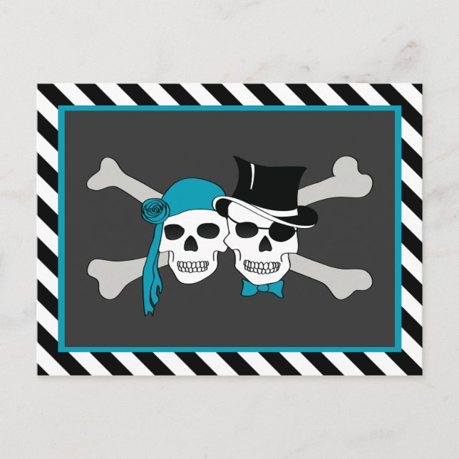 Postal De Invitación fiesta con tema de piratas (Anverso)