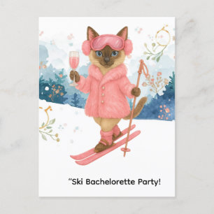 Postal De Invitación Fiesta de Bachelorette de Esquí para los amantes d