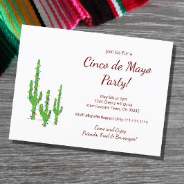 Postal De Invitación Fiesta de Cactus del Desierto Cinco de Mayo   