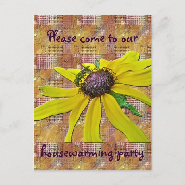 Postal De Invitación Fiesta de Calentamiento de Hogares de Abeja y Ojos (Anverso)