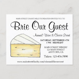 Postal De Invitación Fiesta de cócteles de Queso de Vino Brie Nuestro I