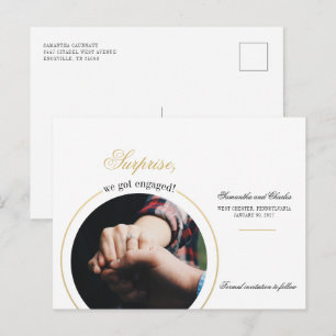 Postal De Invitación Fiesta de Compromiso de Foto de Compromiso Moderno