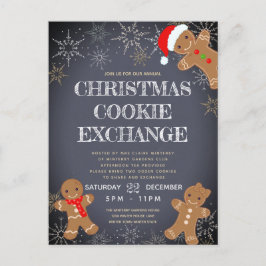 Postal De Invitación Fiesta de Cookie Exchange Charcoal Holiday