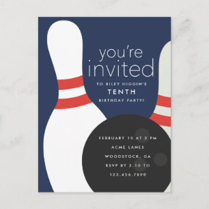 Postal De Invitación Fiesta de Cumpleaños de Bolos