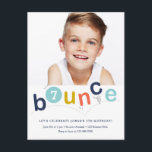 Postal De Invitación Fiesta de cumpleaños de Budget Bluego Kids<br><div class="desc">Una invitación moderna para la fiesta de cumpleaños de los niños con una tipografía rebotante colorida y una edad y foto personalizadas. Haga clic en el botón de edición para personalizar de este diseño.</div>