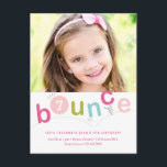 Postal De Invitación Fiesta de cumpleaños de Budget Bluego Kids<br><div class="desc">Una invitación moderna para la fiesta de cumpleaños de los niños con una tipografía rebotante colorida y una edad y foto personalizadas. Haga clic en el botón de edición para personalizar de este diseño.</div>