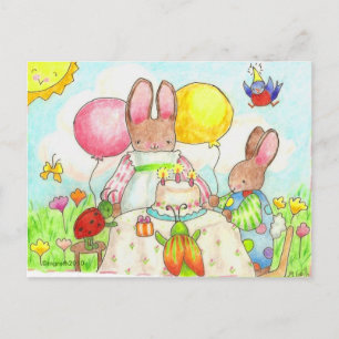 Postal De Invitación fiesta de cumpleaños de bug y bunny