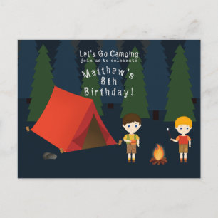 Postal De Invitación Fiesta de cumpleaños de Camping