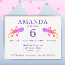 Fiesta de Cumpleaños de Chicas de Gecko Rosa Adora