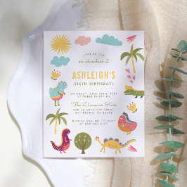 Postal De Invitación Fiesta de Cumpleaños de Dinosaurios | Cumpleaños d