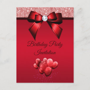 Postal De Invitación Fiesta de cumpleaños de elegancia romántica