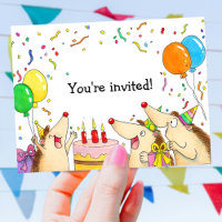 Fiesta de cumpleaños de erizo lindo