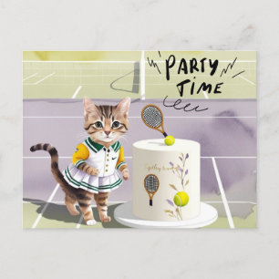 Postal De Invitación Fiesta de cumpleaños de gato