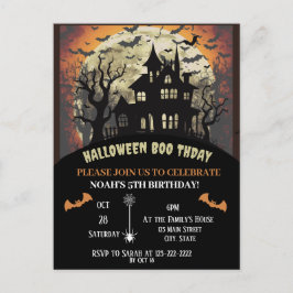 Postal De Invitación fiesta de cumpleaños de Halloween
