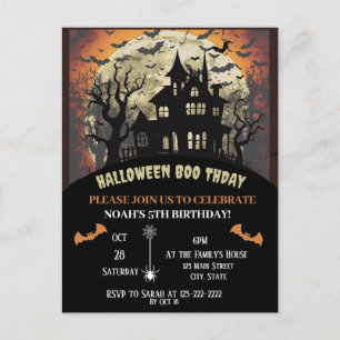 Postal De Invitación fiesta de cumpleaños de Halloween