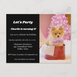 Postal De Invitación fiesta de cumpleaños de los cachorros con guión mi
