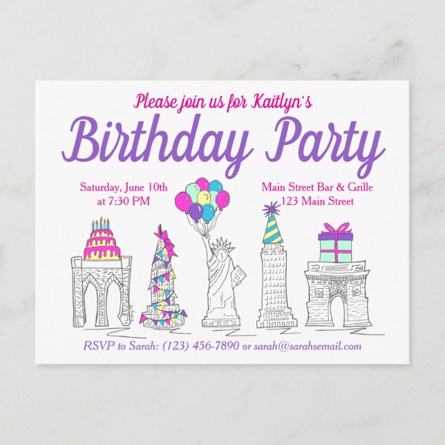 Postal De Invitación Fiesta de Cumpleaños de los Monumentos Históricos  (Anverso)