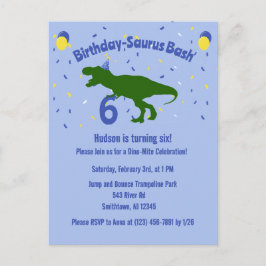 Postal De Invitación Fiesta de cumpleaños de los niños de los dinosauri