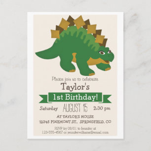 Postal De Invitación Fiesta de cumpleaños de los niños de los dinosauri