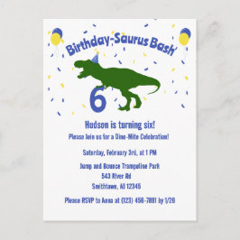 Postal De Invitación Fiesta de cumpleaños de los niños de los dinosauri