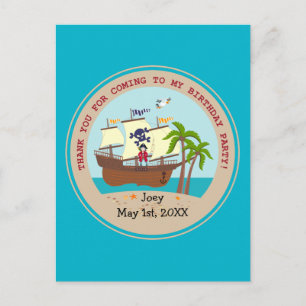 Postal De Invitación Fiesta de cumpleaños de niño pirata