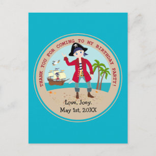 Postal De Invitación Fiesta de cumpleaños de niño pirata