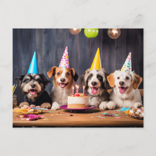 Postal De Invitación Fiesta de Cumpleaños de Perros