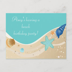 Postal De Invitación Fiesta de cumpleaños de playa