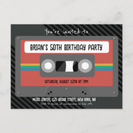 Postal De Invitación Fiesta de cumpleaños de Retro Mixtape