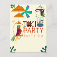 Fiesta de Cumpleaños de Tiki Birds Luau Vintage