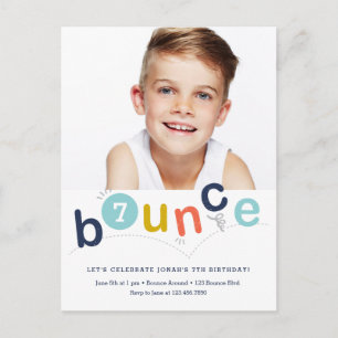 Postal De Invitación Fiesta de cumpleaños infantil Budget Bounce