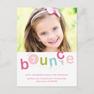 Postal De Invitación Fiesta de cumpleaños infantil Budget Bounce