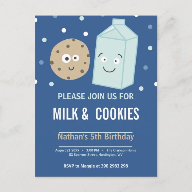 Postal De Invitación Fiesta de cumpleaños moderna personalizada (Anverso)