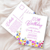 Fiesta de cumpleaños número 100 Flores silvestres 