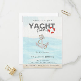 Postal De Invitación Fiesta de cumpleaños para el crucero náutico