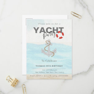 Postal De Invitación Fiesta de cumpleaños para el crucero náutico