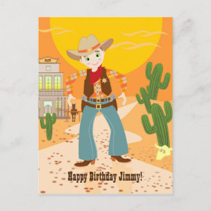 Postal De Invitación Fiesta de cumpleaños para niños de vaca