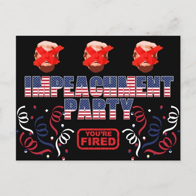 Postal De Invitación Fiesta de destitución de Trump (Anverso)