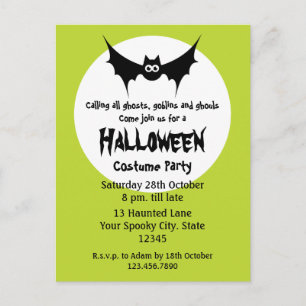 Postal De Invitación Fiesta de disfraces de Halloween