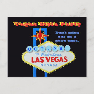 Postal De Invitación Fiesta de estilo Vegas de fecha personalizado