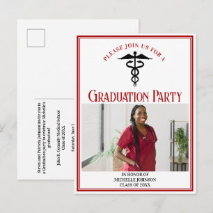 Postal De Invitación Fiesta de fotografía de graduación de la Escuela d